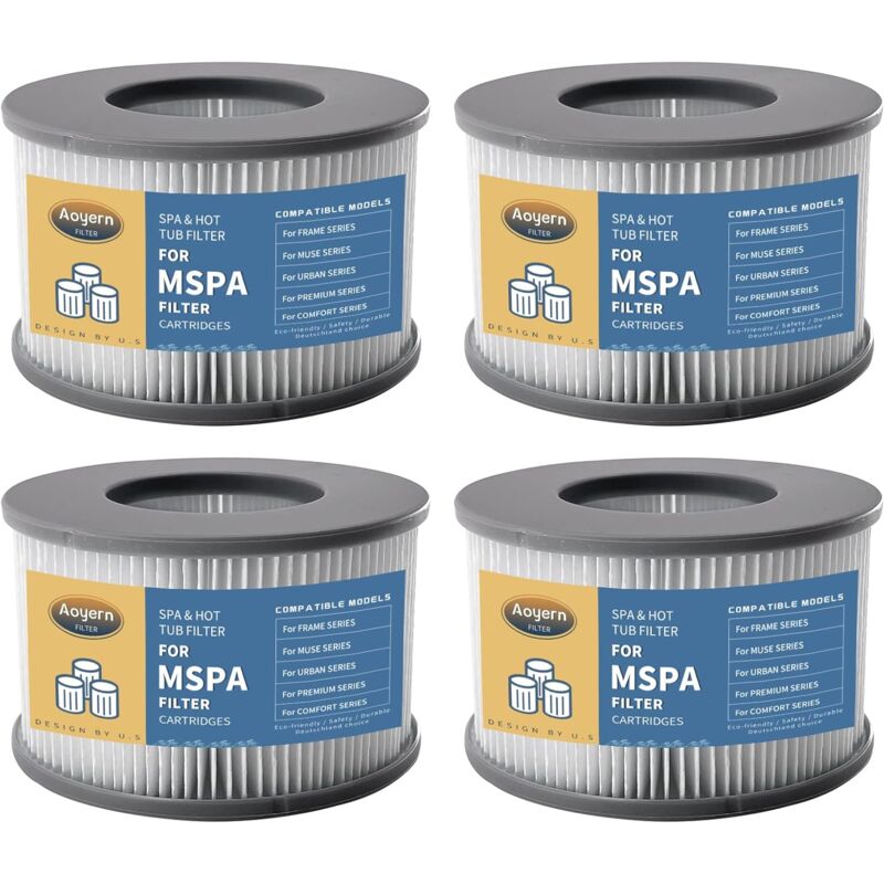 Lot de 4 cartouches filtrantes pour filtres de spa Mspa, filtre de piscine
