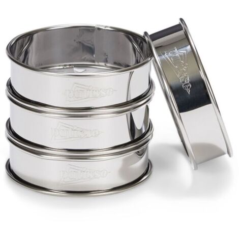 Lot de 4 cercles à tarte Patisse 8 cm en acier inoxydable