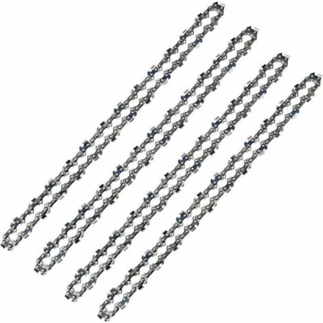 Lot de 4 Chaînes Tronçonneuse 52 Maillons Pas 3/8 LP Jauge 050 1.3mm Faible Rebond Pour Guide 14 Pouces 35 cm