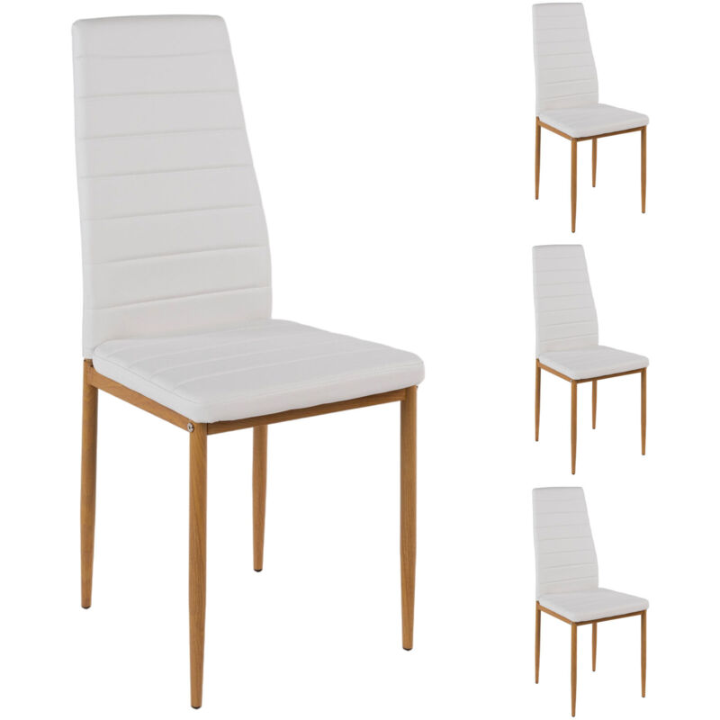 M&s - Lot de 4 chaises 42x52x101 cm en pu blanc - mirley M&s - Lot de 4 chaises 42x52x101 cm en pu blanc - mirley