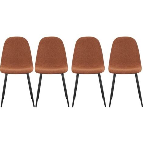 Lot de 4 chaises 45x54x87 cm en tissu terracotta - YUNO