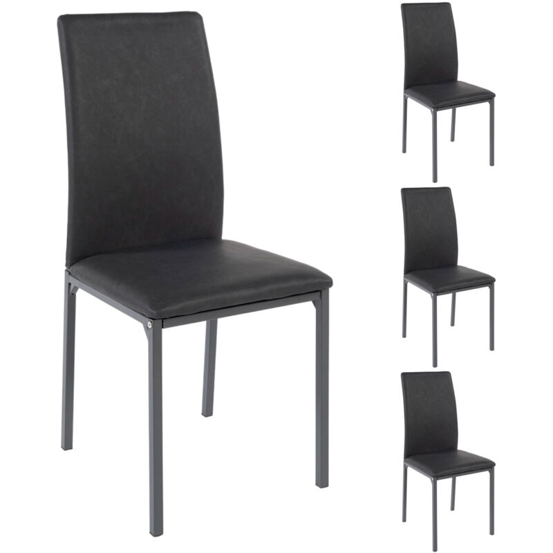 M&s - Lot de 4 chaises 50,5x45,5x89 cm en pu anthracite - mirley