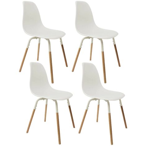 Lot de 4 chaises à pieds bicolores design scandinave PHENIX