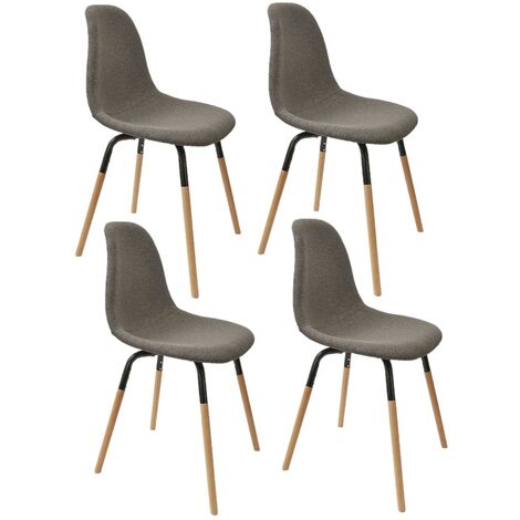 Lot de 4 chaises à pieds bicolores en tissu et métal PHENIX