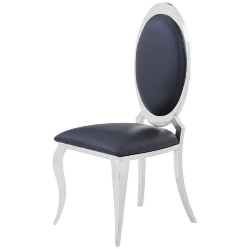 Lot de 4 chaises angel baroque Chrome simili cuir blanc