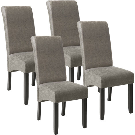 Lot de 4 chaises aspect cuir - lot de 4 chaises salle a manger, chaises de cuisine, chaises de salon