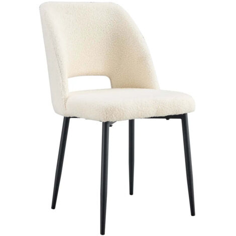 Lot de 4 chaises AVA Métal noir Velours - Doudou beige