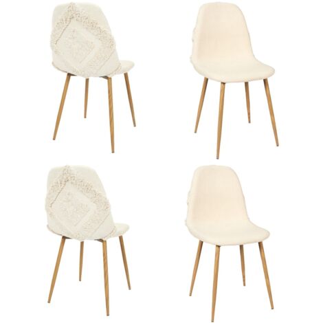 Lot de 4 chaises avec dossier à motifs tuftés FARO