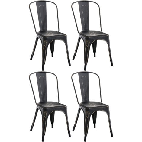 Lot de 4 chaises Benedikt Noir-Or