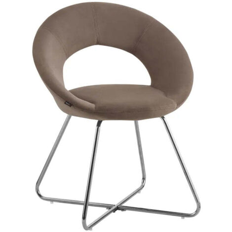 Lot de 4 Chaises BUBBLE Chrome velours - Moka