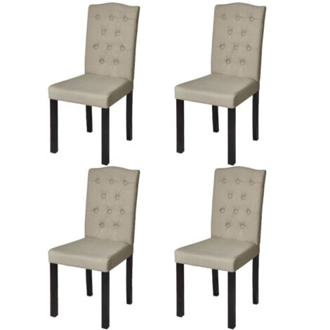 Lot de 4 Chaises  Chaises de salle à manger Chaise de cuisine  Poil de chameau Tissu 90192