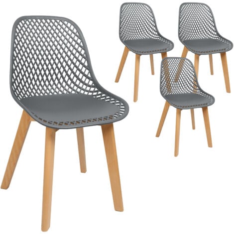 AQRAU Lot de 4 Chaises, Chaises Salle Manger, Chaise Salon Cuisine Confortable Chaise Salle a Manger, Gris