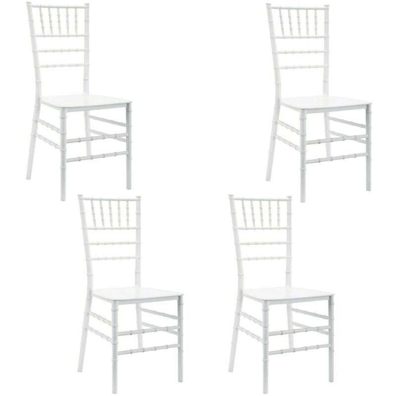 Mediawave Store - Lot de 4 chaises chiavari blanches Design Classique pour la Restauration Vintage