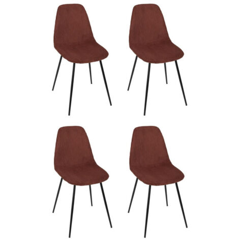 Lot de 4 Chaises Côtelé "Scott" 85cm Terracotta