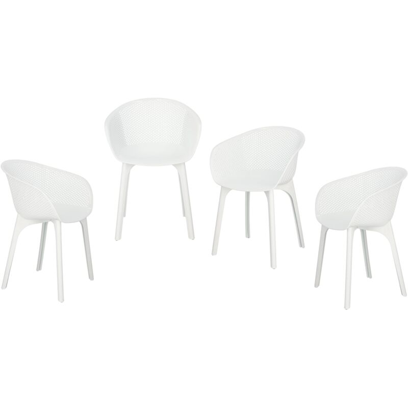 Lot de 4 chaises Dacun, blanches