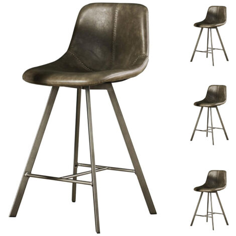 Lot de 4 chaises de bar 47x51x94 cm en PU taupe