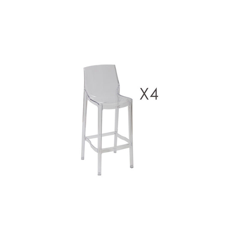 M&s - Lot de 4 chaises de bar en polycarbonate transparent - barhy