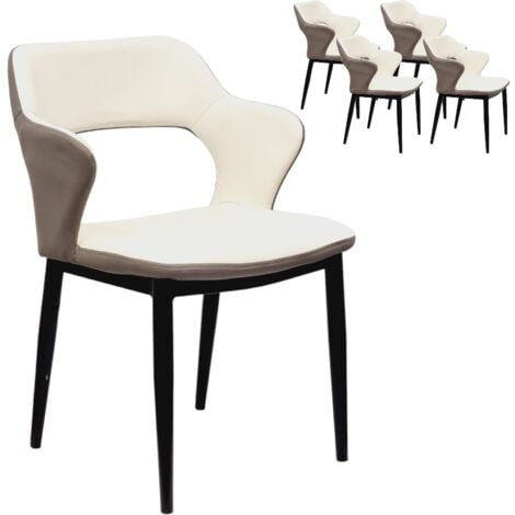 COMPRALO NEW copy of Lot de 6 Chaises de Cuisine Multicolore Simili Cuir Pieds Dorés Vienna