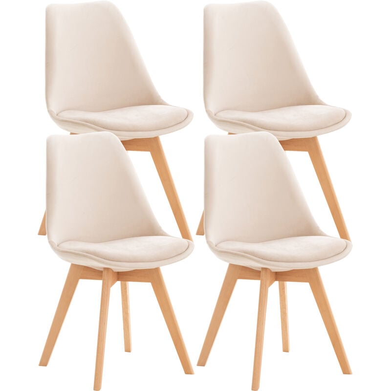 CLP - Ensemble de 4 chaises en bois élégantes et velours élégant et conception moderne diverses couleurs colore : beige