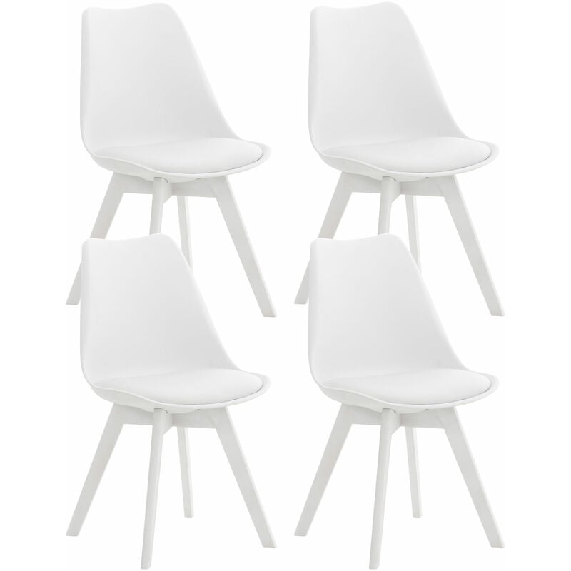 CLP - Ensemble de 4 chaises de restauration modernes avec revêtement et cadre de différentes couleurs colore : Blanc Blanc