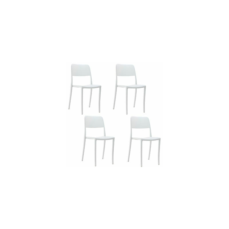 Lot de 4 chaises de jardin 52,5x45x83 cm blanches