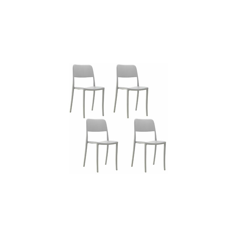M-s - Lot de 4 chaises de jardin 52,5x45x83 cm grises
