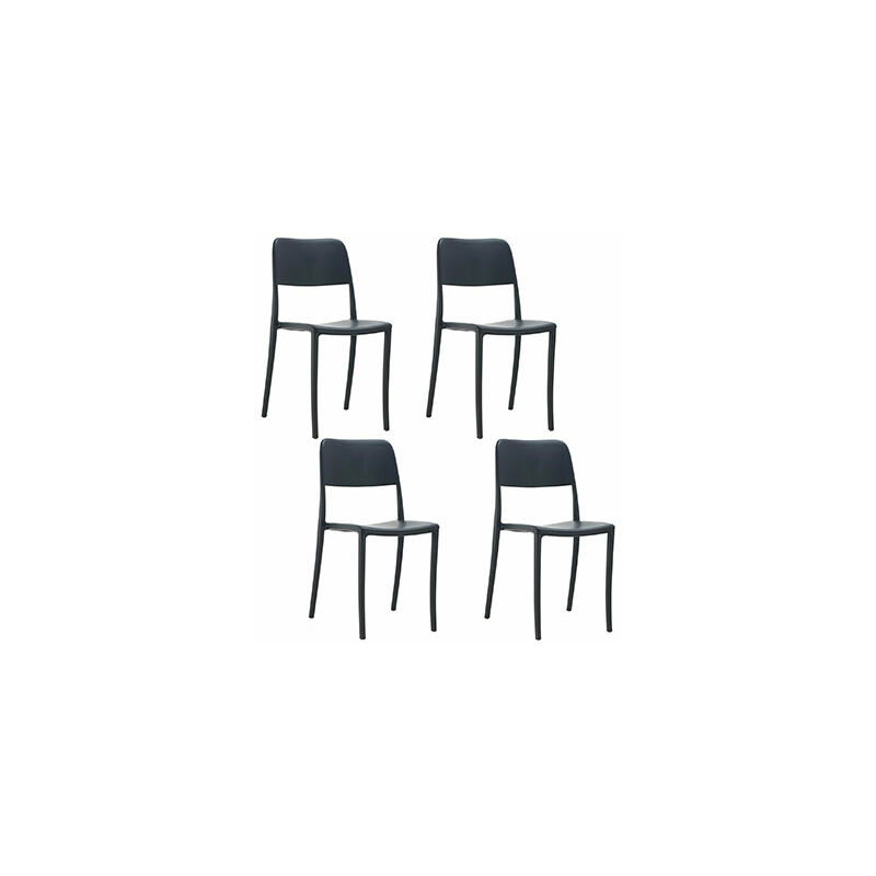 Lot de 4 chaises de jardin 52,5x45x83 cm noires