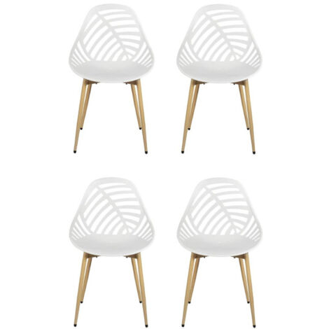 Lot de 4 Chaises de Jardin "Alameda" 83cm Blanc