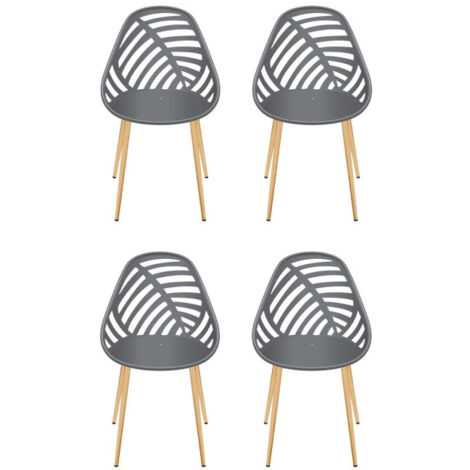 Lot de 4 Chaises de Jardin "Alameda" 83cm Gris