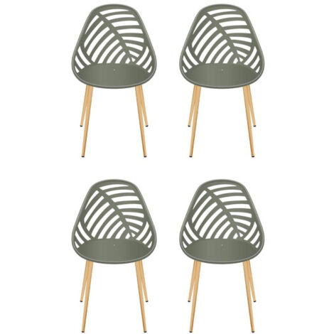 Lot de 4 Chaises de Jardin "Alameda" 83cm Vert Olive