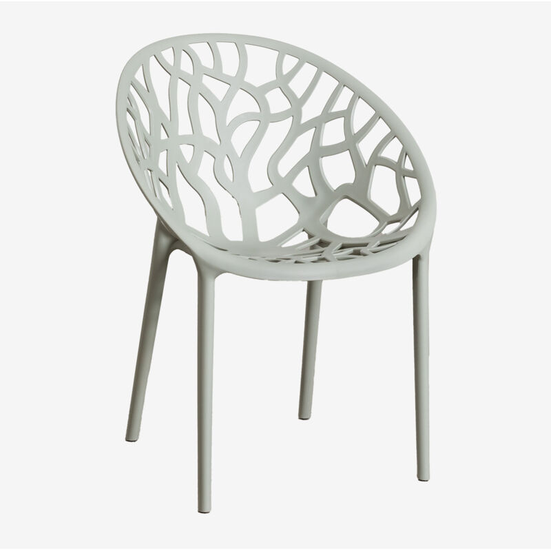 Sklum - Pack de 4 chaises de jardin empilables en polypropylène Ores Vert Kaki