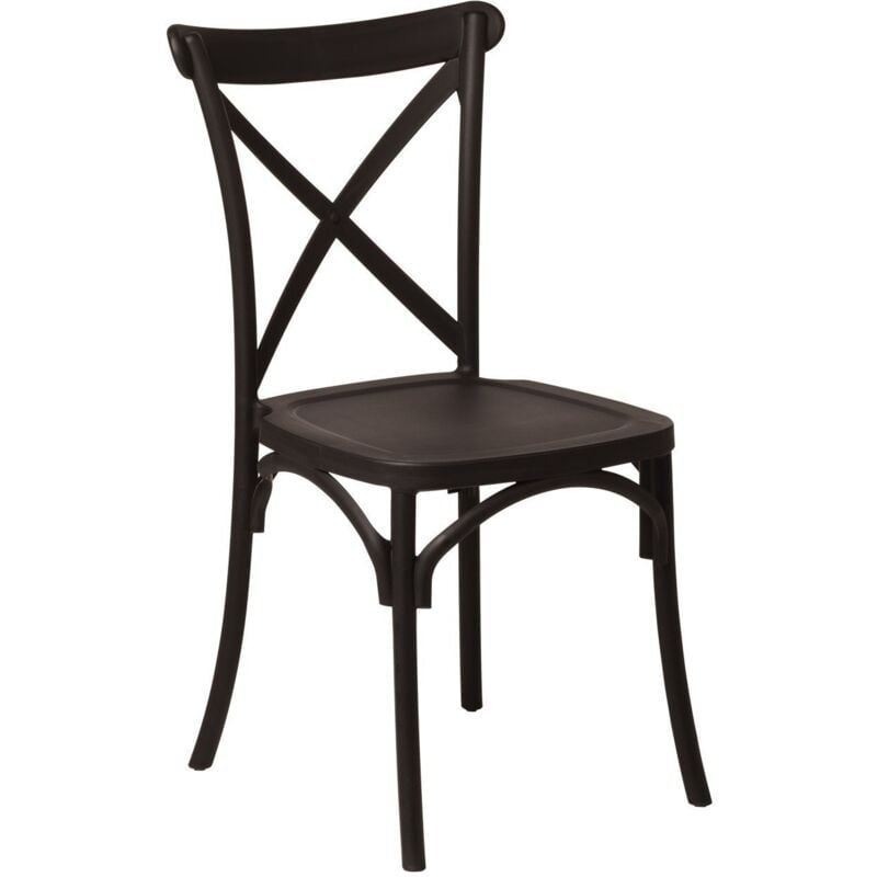 Sklum - Lot de 4 Chaises de Jardin Empilables Otax Noir