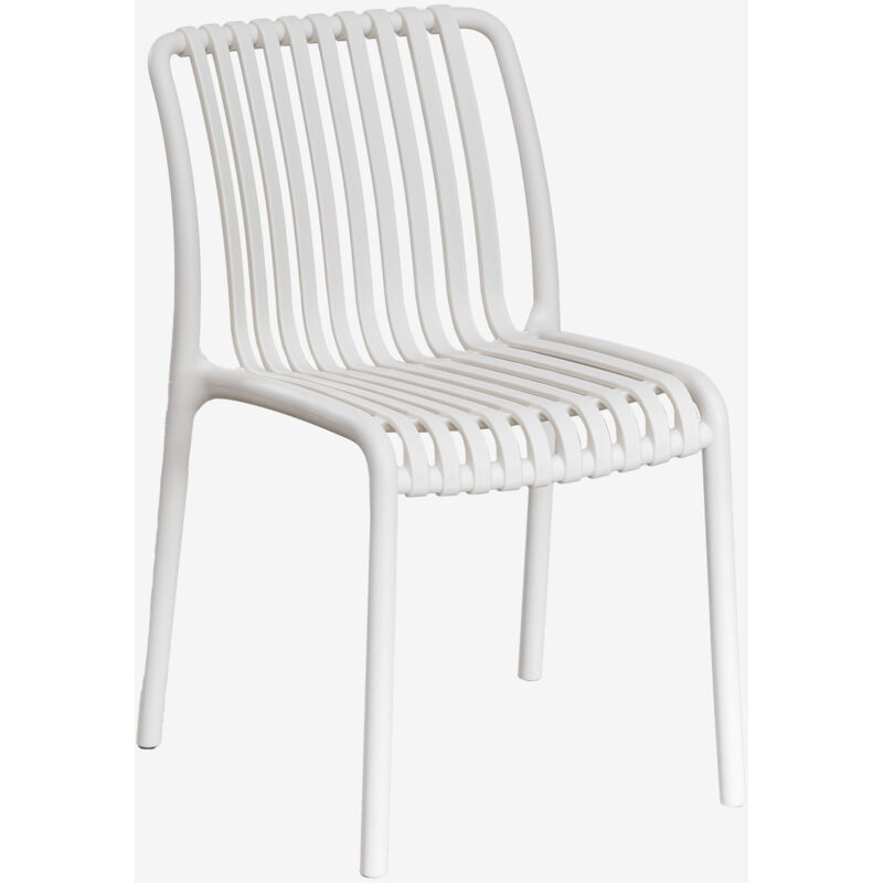 Sklum - Pack de 4 chaises de jardin empilables en polypropylène Wendell Blanc Gardenia