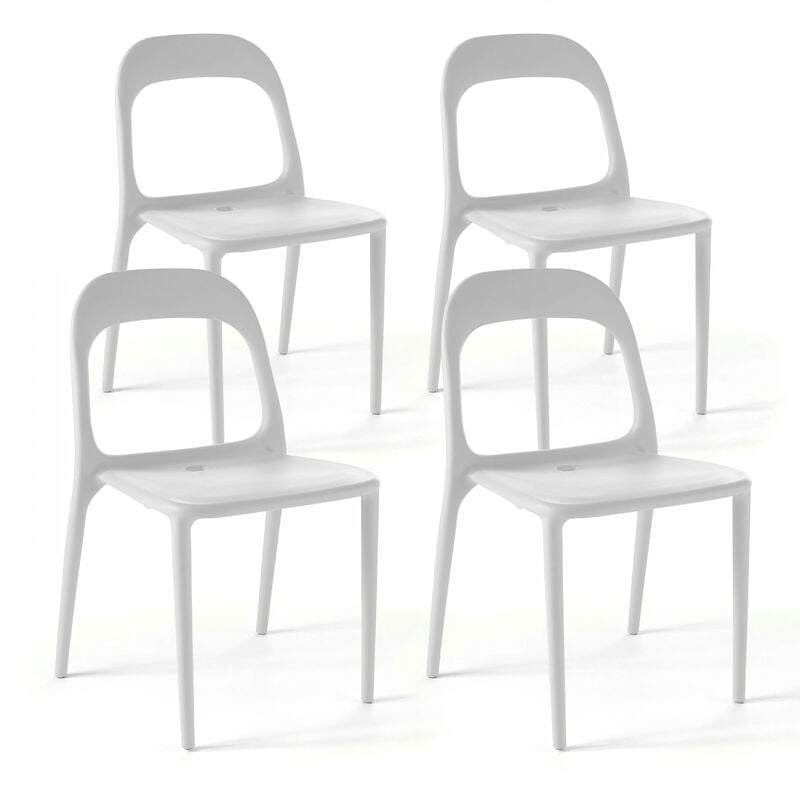 Lot de 4 chaises de jardin en plastique Lot de 4 chaises de jardin en plastique