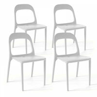 Lot de 4 chaises de jardin en plastique Milan Blanc 103528 Lot de 4 chaises de jardin en plastique Milan Blanc 103528
