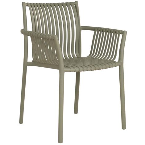 Lot de 4 chaises de jardin en plastique - Vert - TULSA