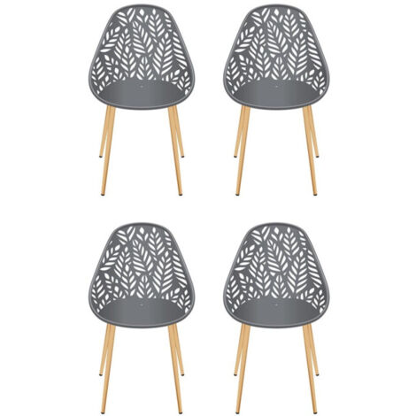 Lot de 4 Chaises de Jardin "Lucena" 83cm Gris