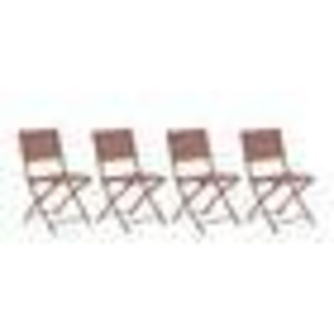 Lot de 4 chaises de jardin Modula pliables acajou - Hespéride