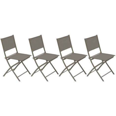 Lot de 4 Chaises de jardin Modula pliables noisette - Hespéride