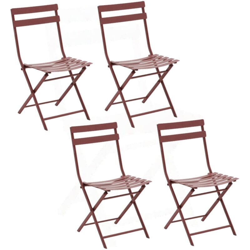 Lot de 4 chaises de jardin pliables en métal greensboro