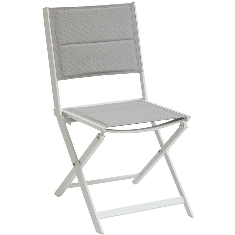 Hesperide - Lot de 4 chaises de jardin pliantes Allure glacier & blanc en aluminium traité époxy - Hespéride - Glacier / blanc