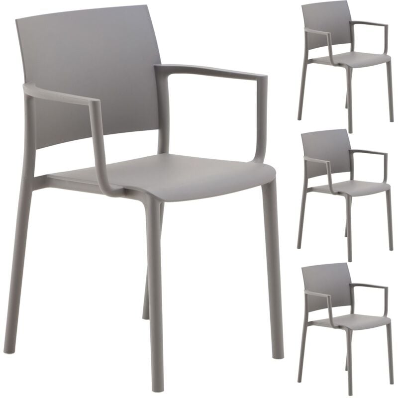 Lot de 4 chaises de jardin terra - Gris