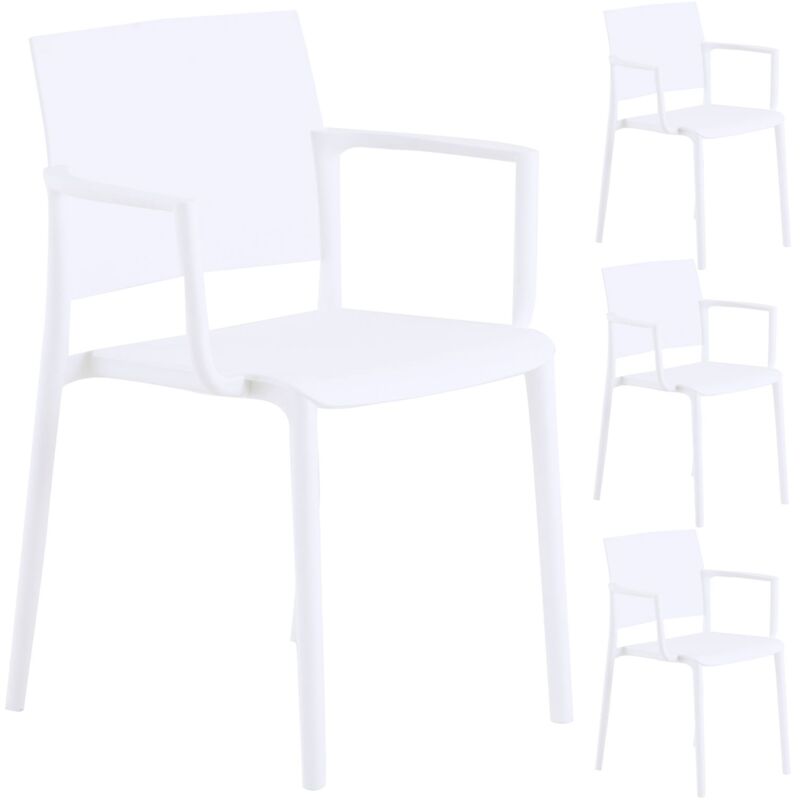 Lot de 4 chaises de jardin terra - Blanc