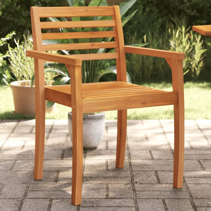 Design In - Lot de 4 Chaises de jardin,Siège de Terrasse Chaise d'extérieur 59x55x85 bois massif d'acacia CFW581991