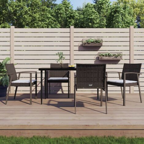 Lot de 4 Chaises de jardin,Siège de Terrasse Chaise d'extérieur coussins marron 56,5x57x83 cm rotin CFW767967