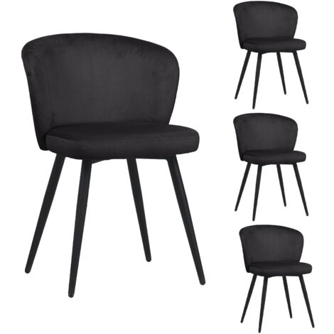 Lot de 4 chaises de repas en velours anthracite - VELVET