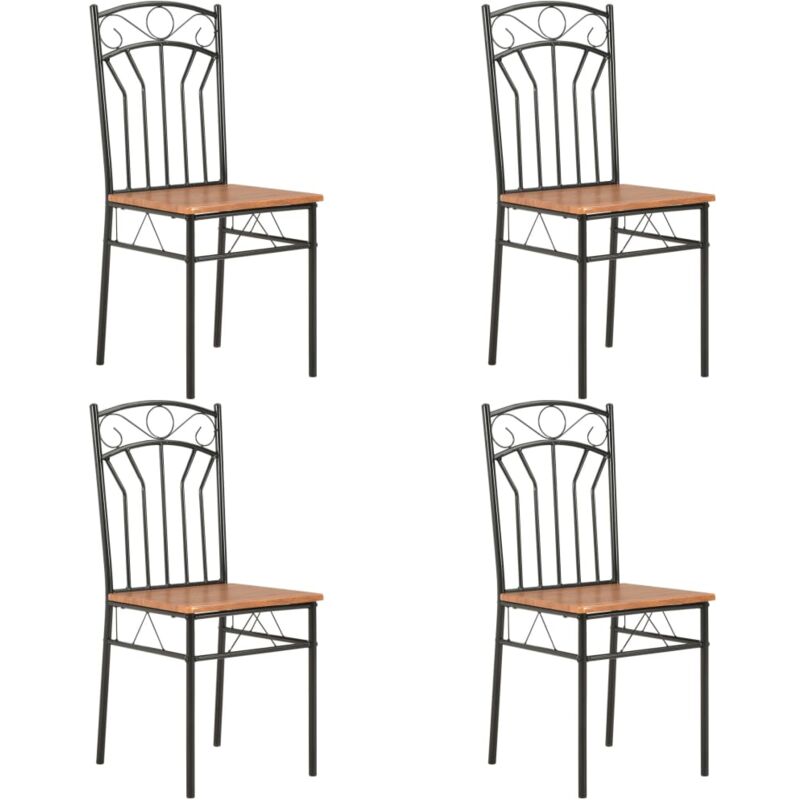 Maisonchic - Lot de 4 Chaises de salle à manger, Chaise à dîner, Fauteuils de Relaxation marron mdf OIU2259 design in