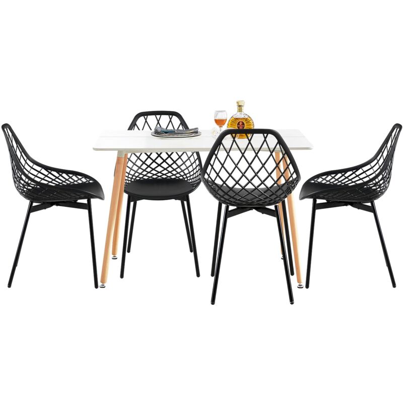 Eggree - Lot de 4 Chaises de Salle à Manger, Chaise Scandinave avec Pieds en Métal, Chaise Cuisine Chaise Salon Chaise de Salon, Facile à Installer,