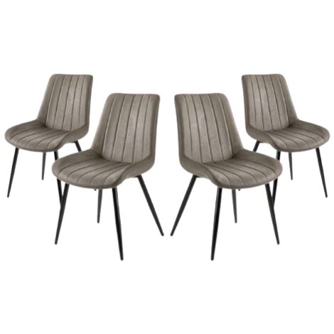 Lot de 4 chaises de salle à manger, de bureau ou de salon avec dossier rembourré, vert olive, style élégant.