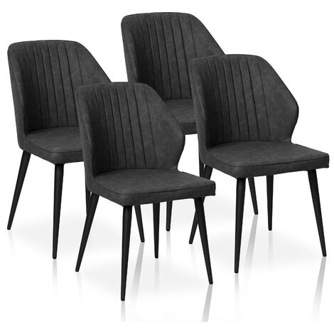 Lot de 4 chaises de salle à manger de style industriel. Couleur gris ardoise. Modèle Tablada